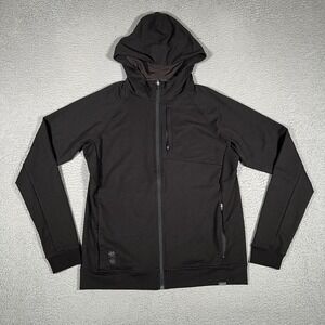 Cariloha Jacket Mens‎ Medium Black Full Zip Hoodie Viscose Blend Stretch Pockets